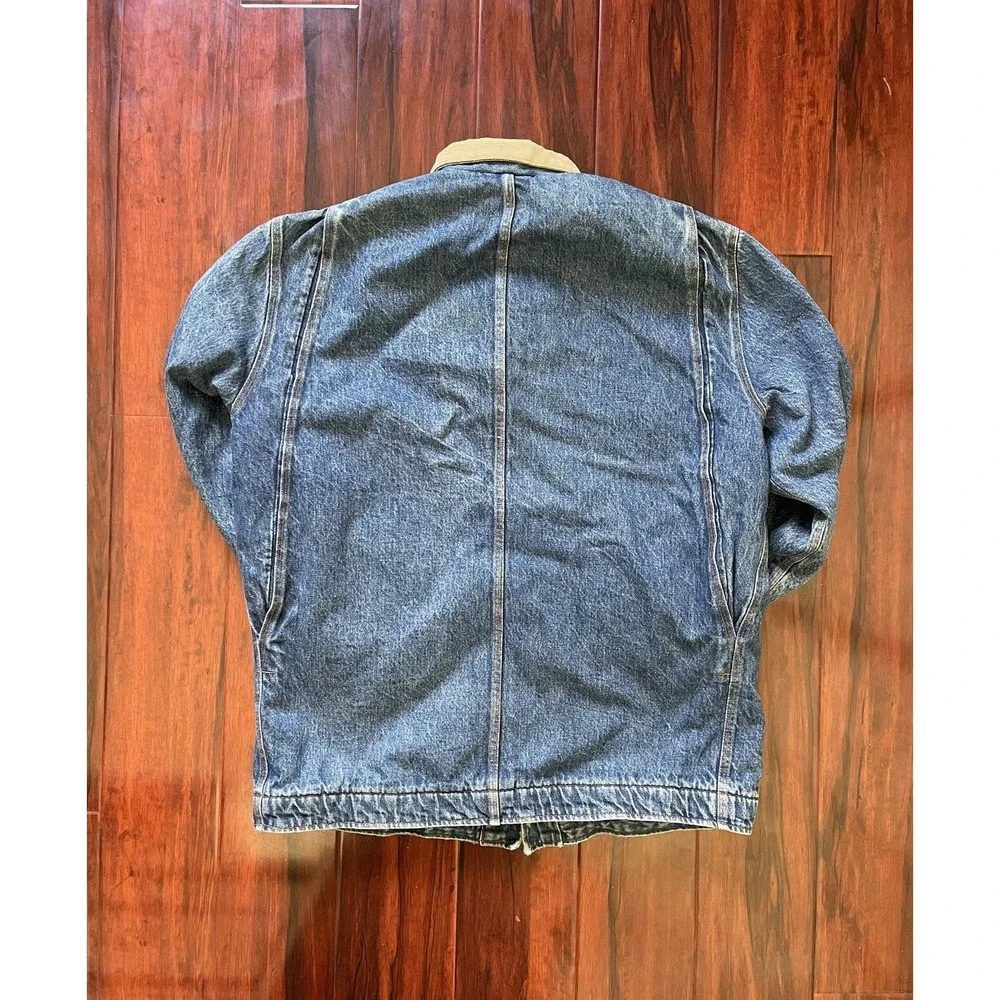 Polo Ralph Lauren Country Blanket Lined Chore Coat Denim Jacket Vintage Size L